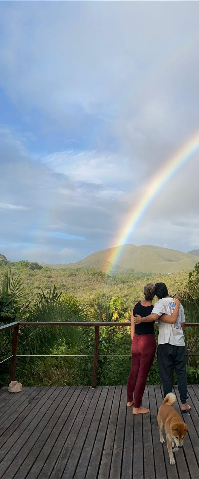 View of the Cerrado mountains and valley from Ashiyana Brasil