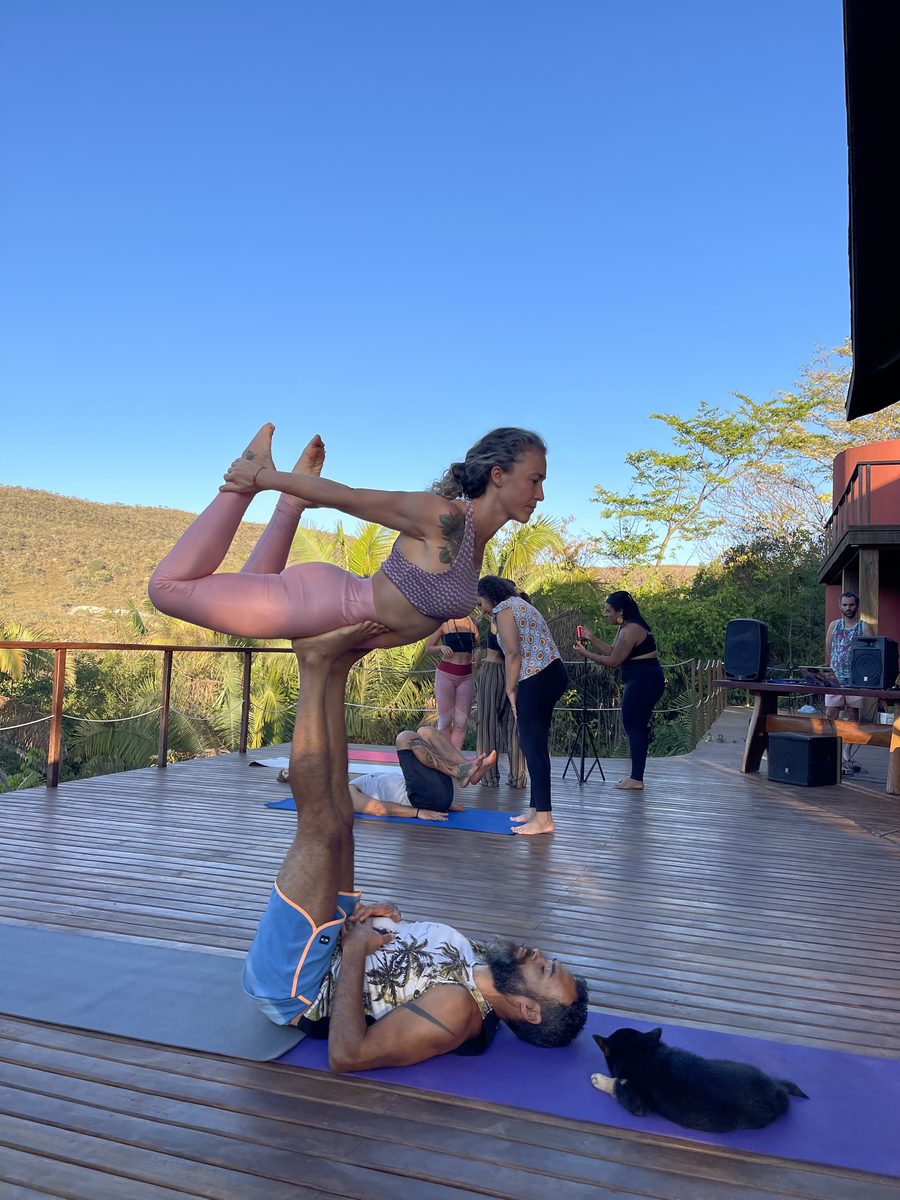 Yoga at the waterfall